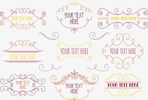 装饰元素 花纹 > 唯美复古花边文字 收藏 [声明] 觅元素所有素材为