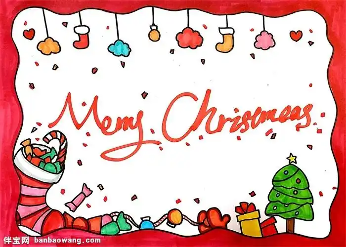 关于圣诞节英语素材的手抄报怎么画圣诞节英语素材手抄报漂亮