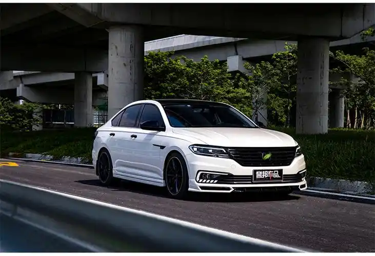 适用2021大众新朗逸plus前唇侧裙后唇小包围改装中网后扰流前铲 烤漆