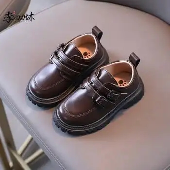 季回力休男童皮鞋软底表演2021新款春秋季演出黑色小男孩英伦小学生