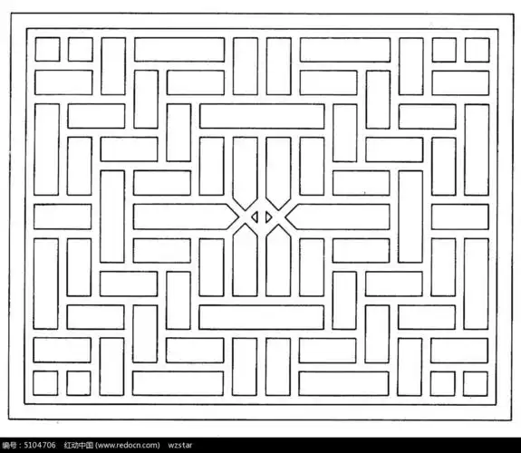 简单镂空雕刻方形图案