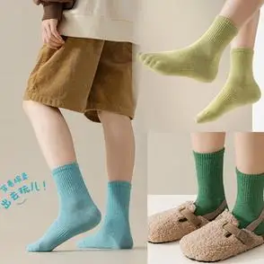 春秋冬季男女童棉质无骨儿童袜子防滑中小大儿童中筒袜运动学生袜