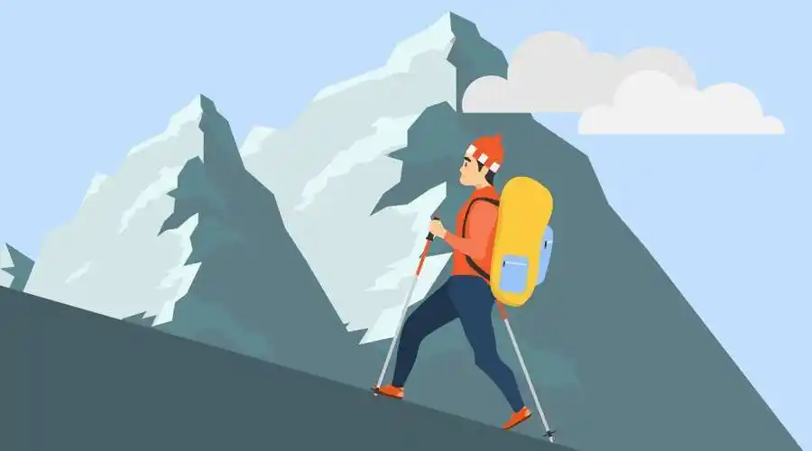 勇攀高峰——登山创意插画_视觉_中国_人生