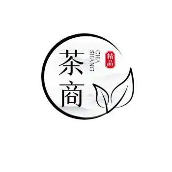 茶商logo设计简约古风黑色圆形山水茶叶