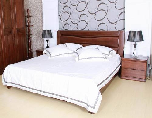 上海 品牌 全柚木 家具 中式 实木床 低箱床 平板床 双人床 u4型