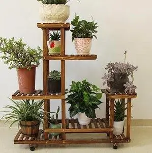 组装室内支防腐盆栽花架子植物架可移动花卉盆景方形安装盆花花台