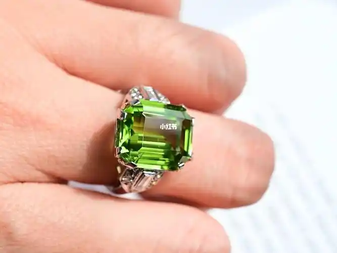 artdeco橄榄石钻石铂金大戒指05
