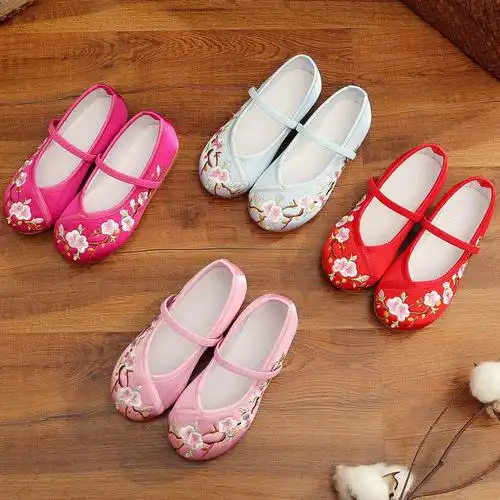 泼缦女童古装汉服鞋适合小女孩穿的鞋码2436码软底单鞋儿童中小童小