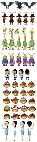 动画角色设计三视图/动画制作/毕业相册设计/flash制作成品/素材