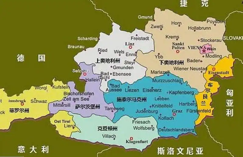 奥地利地图高清版大图_景点推荐