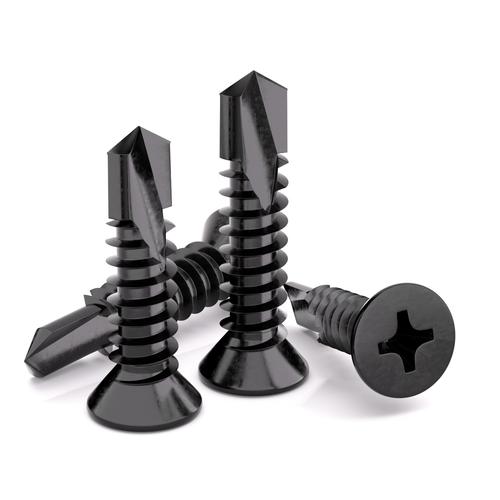 黑色304不锈钢十字沉头圆头钻尾盘头自钻自攻六角螺丝钉m4m42m5