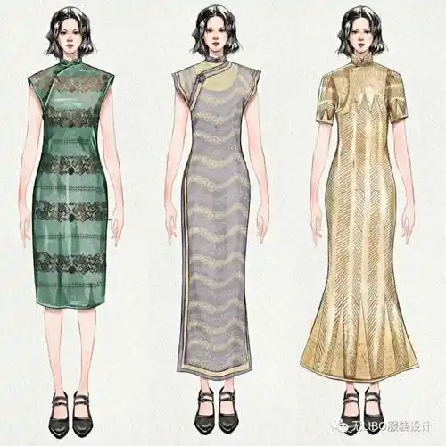 中国旗袍服装设计效果图160款