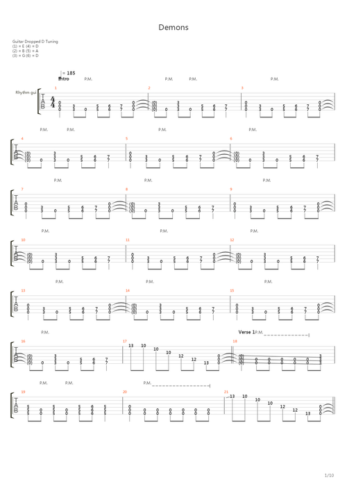 demons吉他谱