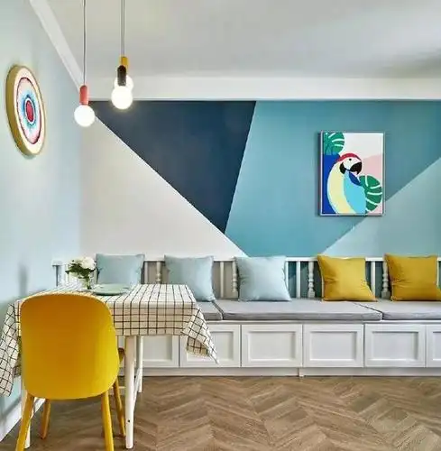 拼色背景墙设计