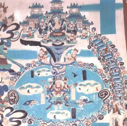 敦煌壁画中各式各样的须弥山古印度神话中位于世界中心的山