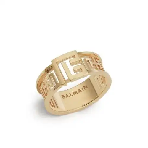 巴尔曼balmain 高级珠宝女士奢侈品labyrinth frieze 18k黄金戒指