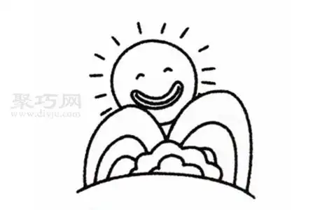 山间日出怎么画才好看山间日出简笔画步骤