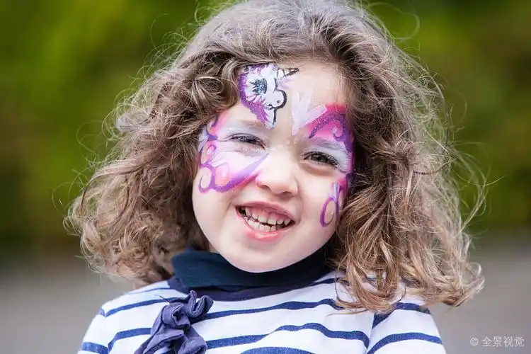 脸部彩绘_女孩_脸_涂绘_加利福尼亚_美国_高清图片_全景视觉