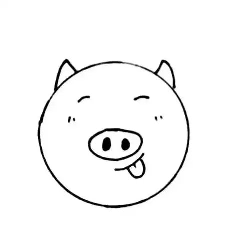 猪头素描简笔画