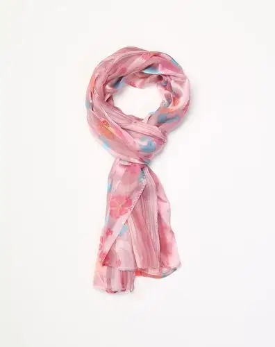 女款粉色底小碎花时尚真丝围巾