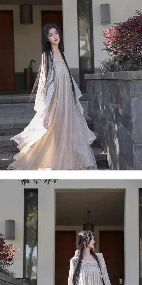 【令壹】席纱吐云 双层网纱刺绣中式改良汉服抹胸裙齐胸长裙