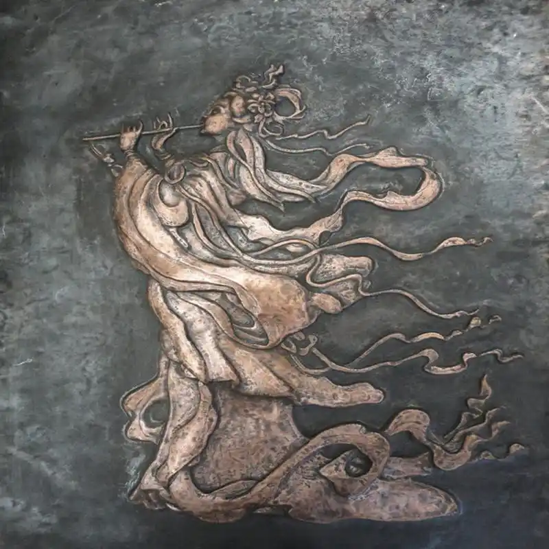 古代人物铜浮雕 仙鹤铜浮雕 1-30米大型铜浮雕壁画 文化主题紫铜浮雕
