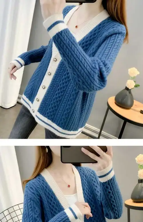 开衫毛衣外套女2022年新款爆春季今年流行的针织衫外套早春款女装红色