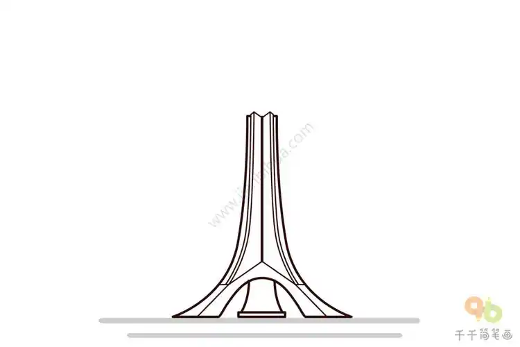 教你画渤海广场简笔画