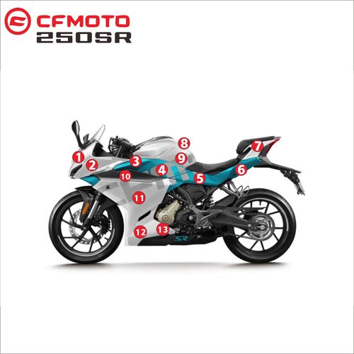 适用春风250sr摩托车贴纸装饰贴花油箱改装鱼骨贴纸