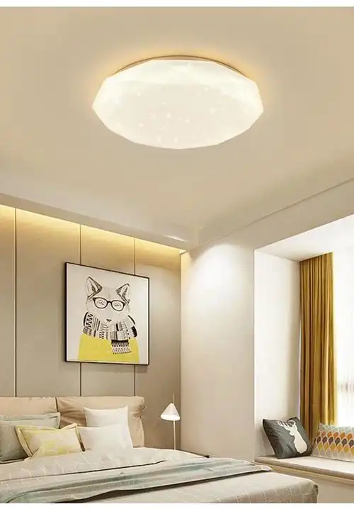 欧普侍星钻吸顶灯北欧简约现代网红主卧满天星温馨圆形钻石星空卧室