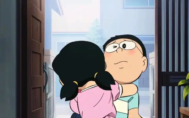 静香与大雄拥抱