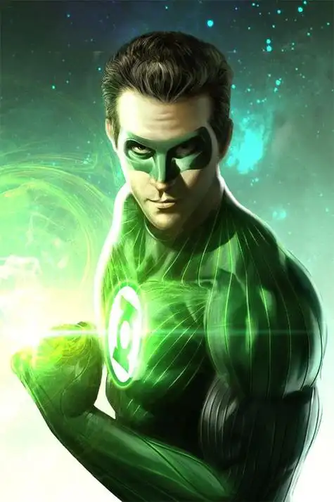 漫画英雄人物插画: 绿灯侠(green lantern)