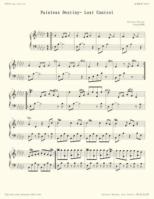 钢琴谱:lost control