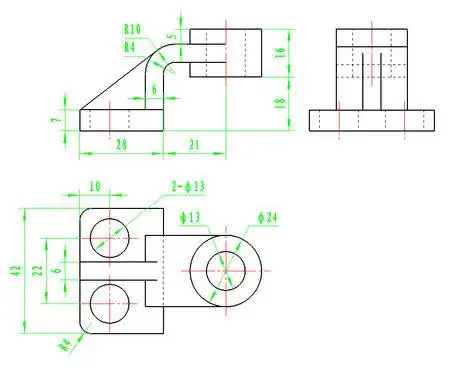 通用技术三视图 求答案要标尺寸 默认单位毫米谢谢!
