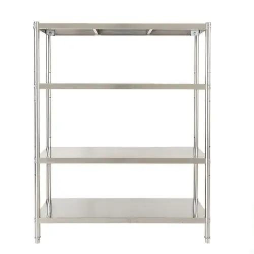 四层厨房置物架家用储藏室不锈钢货架多功能白钢货架子收纳架落地