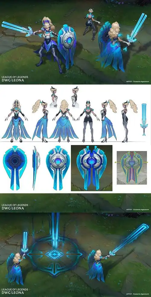 s10dwg冠军皮肤蕾欧娜角色设计图拳头riot原画设计师奥萨马阿加佐姆画