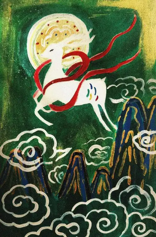 敦煌壁画九色鹿 | 油画棒 #临摹 #油画棒 #敦煌九色鹿  - 抖音