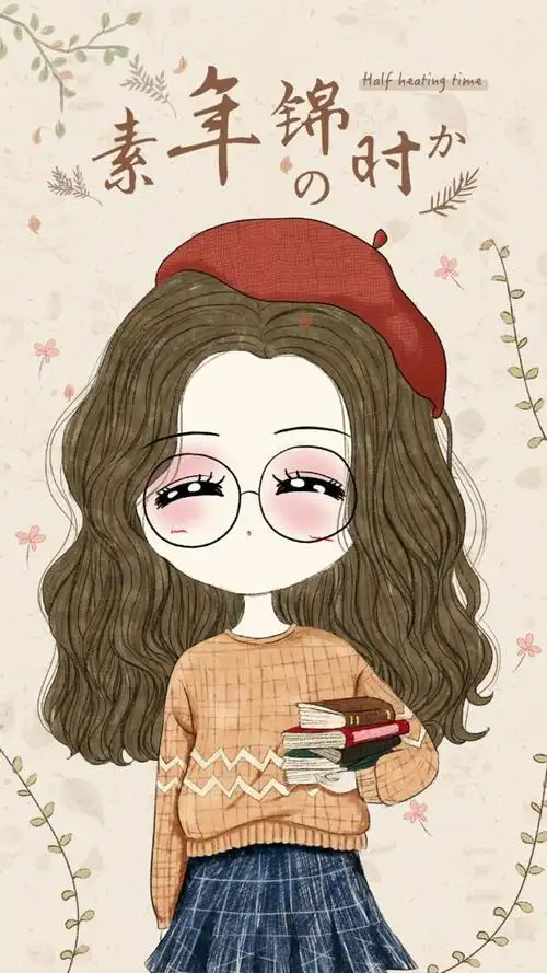 可爱美丽的b娜娜头像美图女生壁纸锁屏萌萌图插画