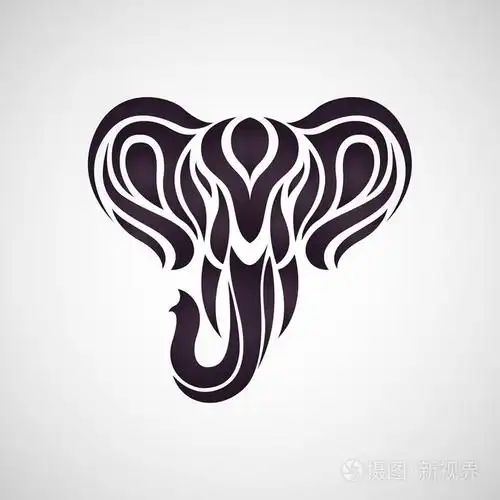 大象纹身标志矢量