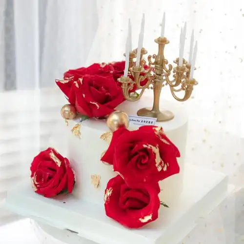 帝欧北京同城配送生日蛋糕情人节ins网红复古红玫瑰新鲜蛋糕