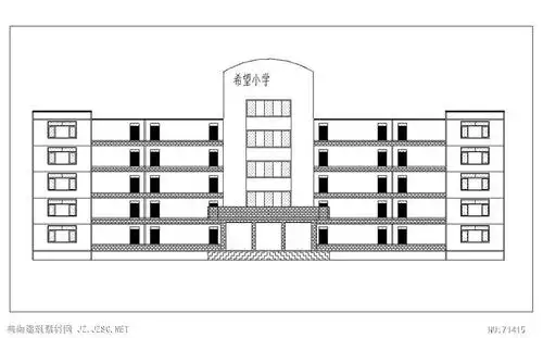 某市小学教学楼cad立面图纸