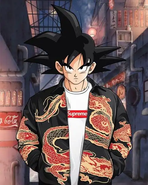 高清龙珠壁纸,当龙珠人物们穿上了潮牌服装,悟空和皮卡丘组队