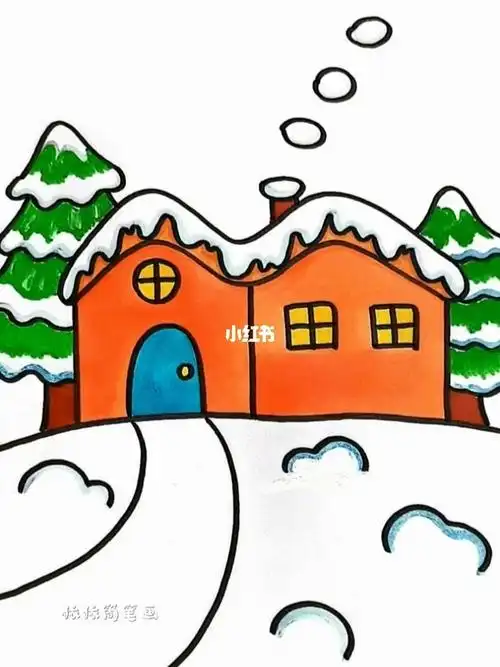 立冬 #简笔画  #雪房子 @#零基础学画画  #画画的日常