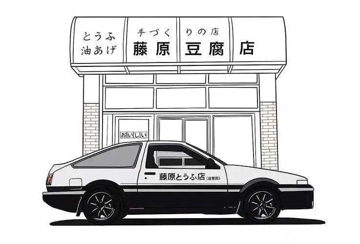 汽车手绘藤原豆腐店的ae86