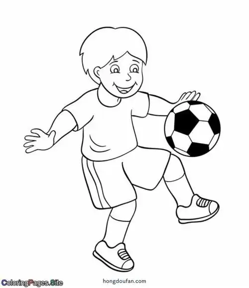 玩足球的小男生要如何画踢足球简笔画大全