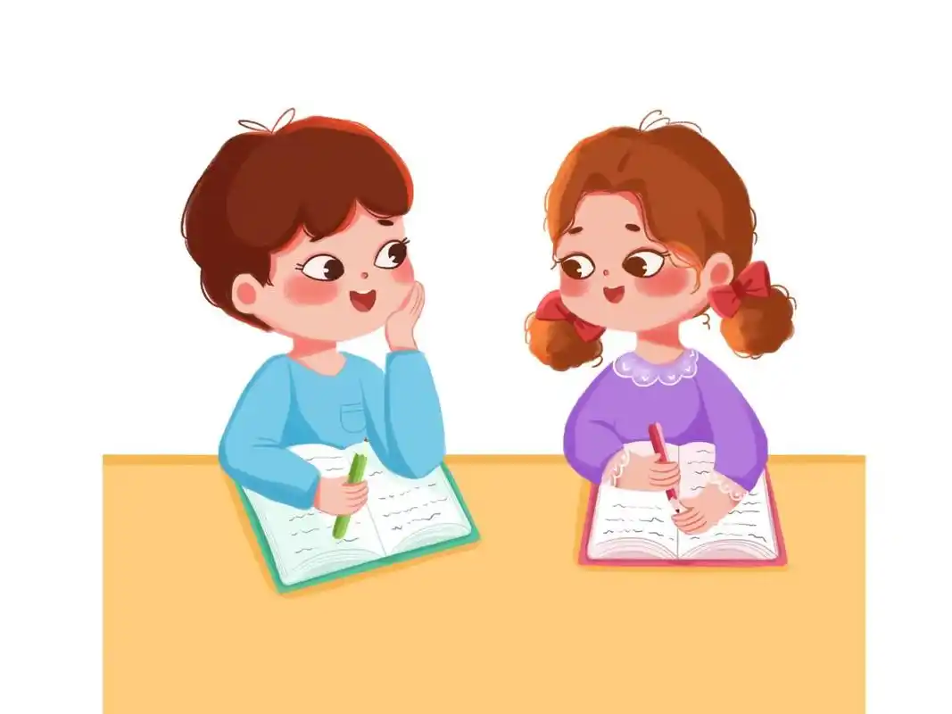 99今日素材 	 96学生读书上课儿童教育卡通人物学习插画 96开心