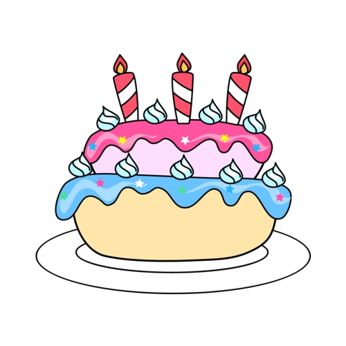 食物手绘卡通蛋糕
