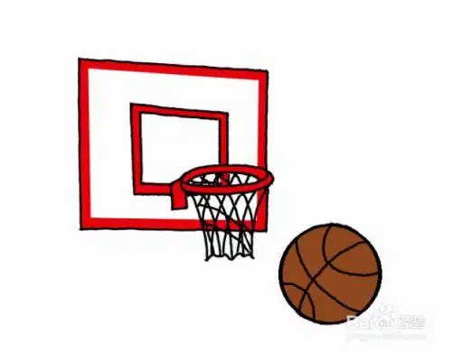 怎样画篮球筐和篮板