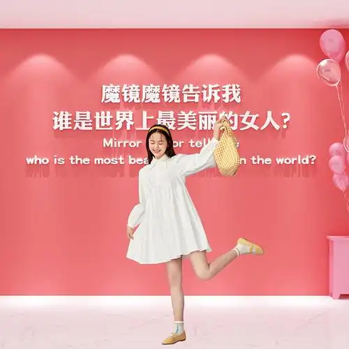 网红打卡布置背景墙拍照区创意壁纸画装饰服装理发美甲店铺3d立体