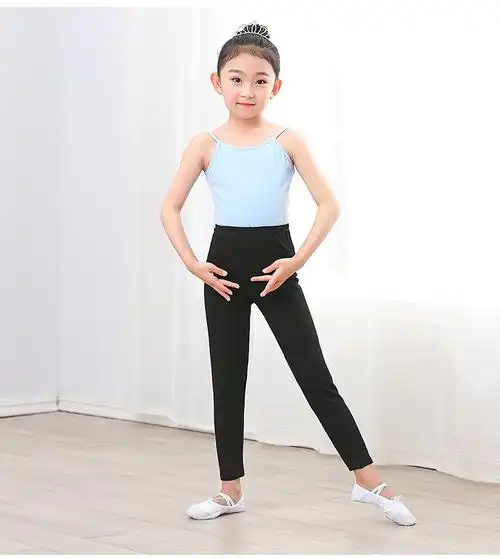 儿童舞蹈服女童练功服夏季女孩七分紧身裤训练儿童跳舞裤形体裤子